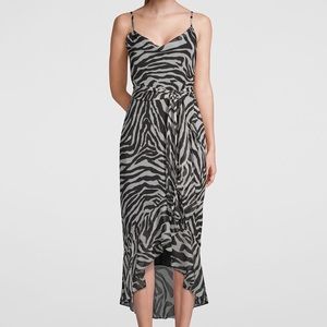 WHBM Zebra-Print Asymmetrical Midi Dress EUC Sz 8